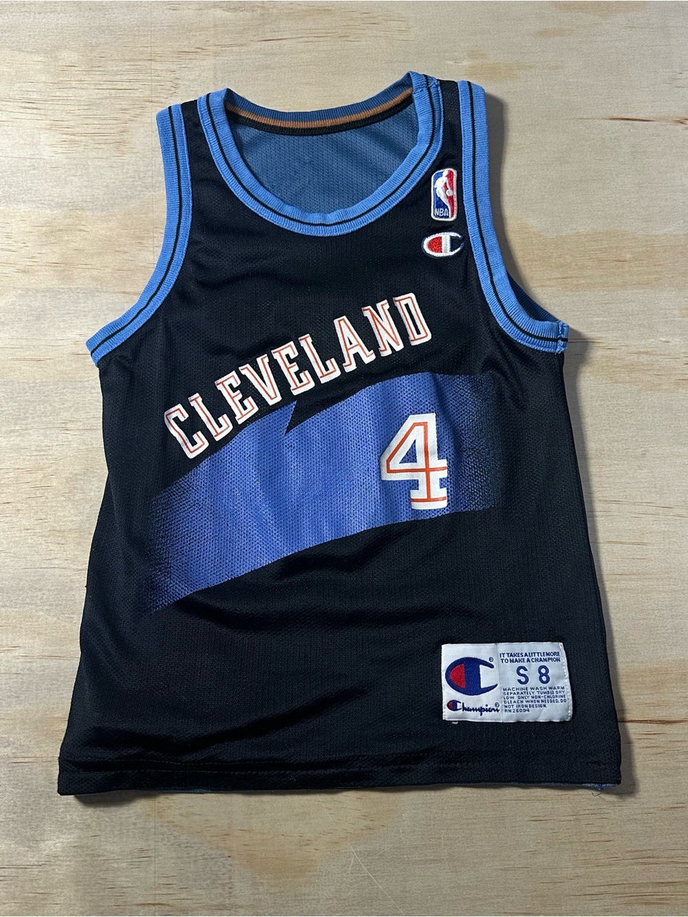 Vtg 90s Champion Jersey Reversible Cleveland Cavaliers Shawn Kemp Webber Kid’s S